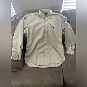 Men’s Ralph Lauren Khaki Tan Button Down Long Sleeve Shirt Size Large